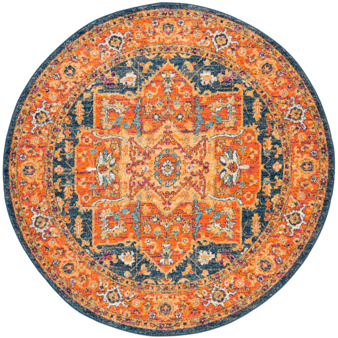 SAFAVIEH Evoke Collection EVK275C Blue / Orange Rug Image 1