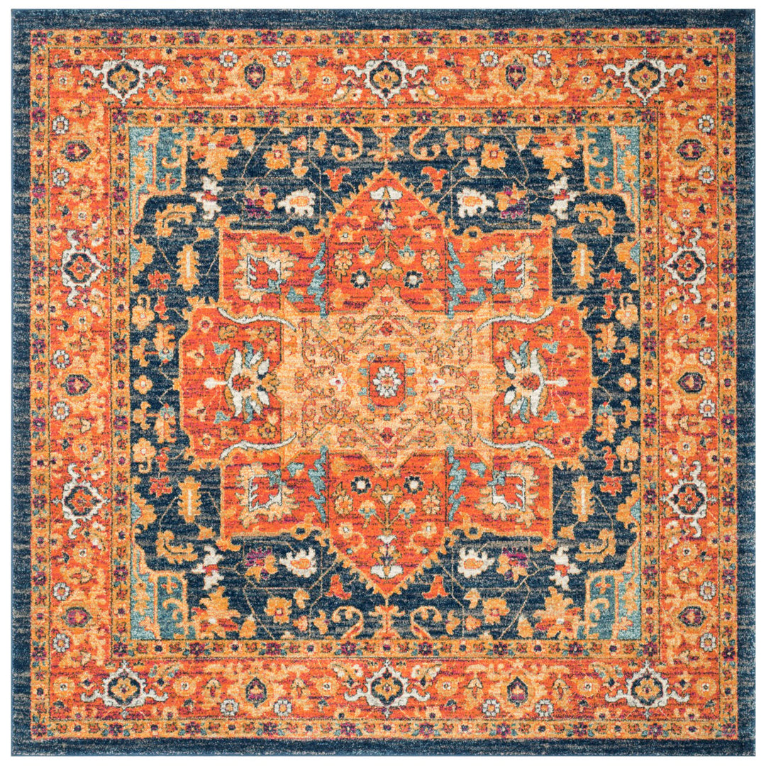 SAFAVIEH Evoke Collection EVK275C Blue / Orange Rug Image 1