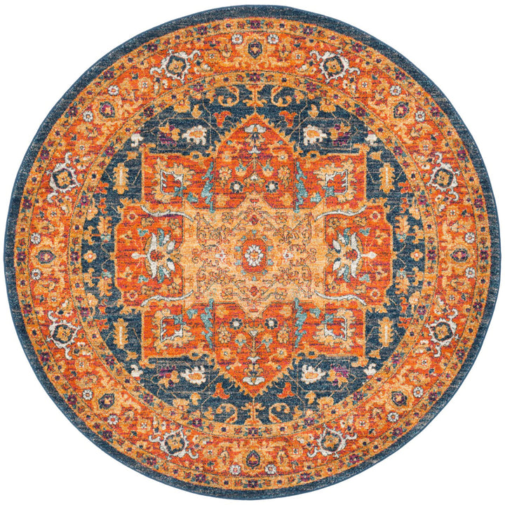 SAFAVIEH Evoke Collection EVK275C Blue / Orange Rug Image 1