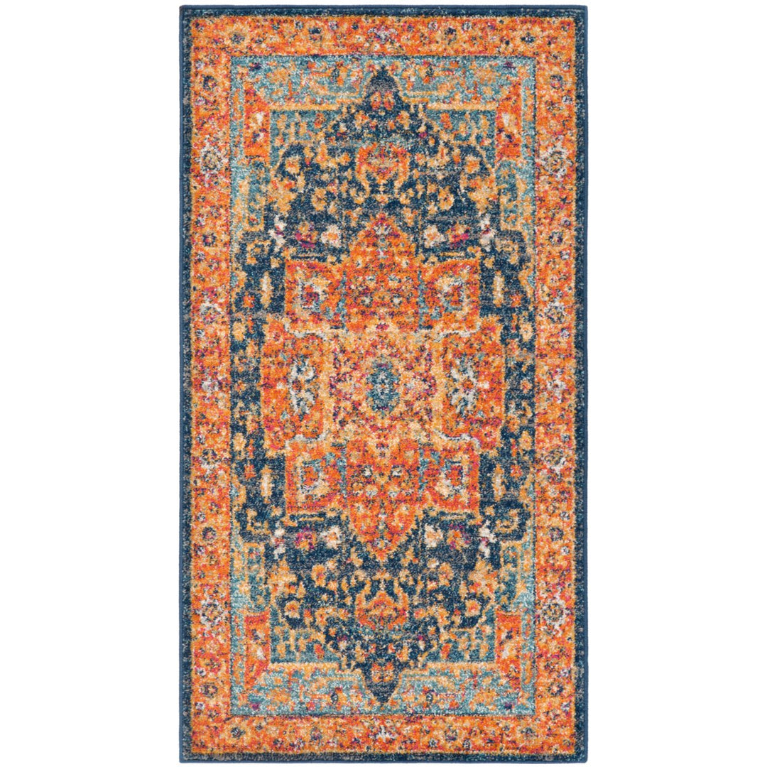 SAFAVIEH Evoke Collection EVK275C Blue / Orange Rug Image 1