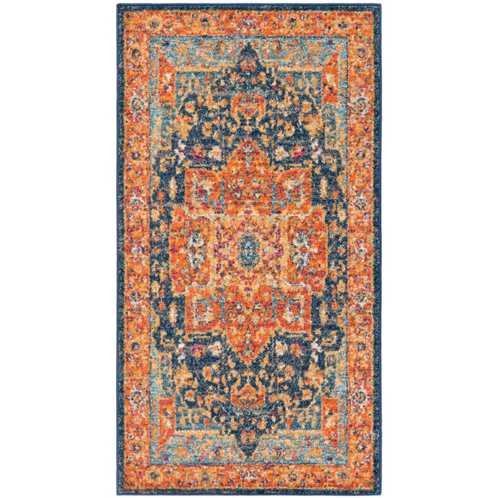 SAFAVIEH Evoke Collection EVK275C Blue / Orange Rug Image 1