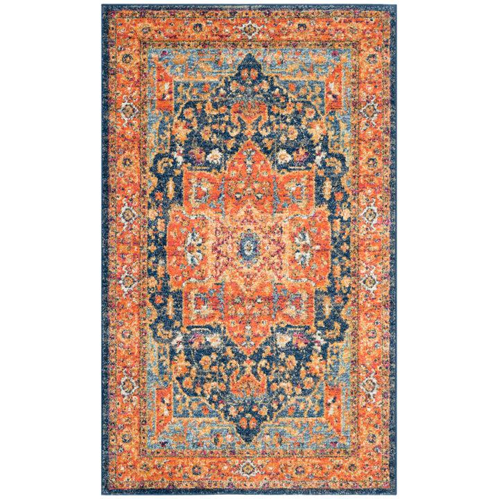 SAFAVIEH Evoke Collection EVK275C Blue / Orange Rug Image 1