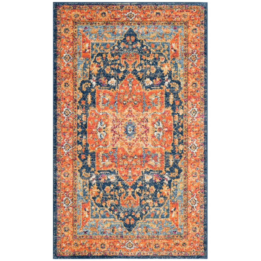 SAFAVIEH Evoke Collection EVK275C Blue / Orange Rug Image 1