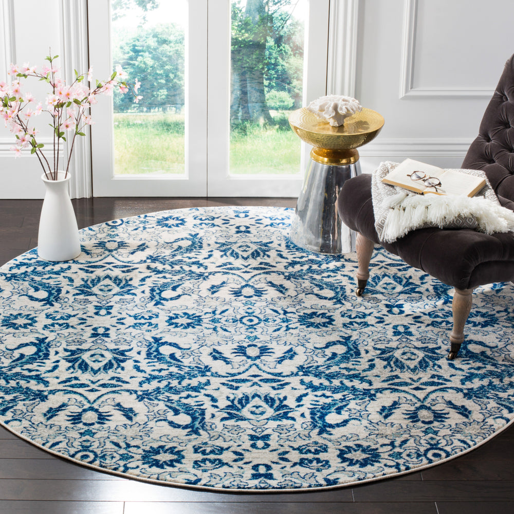 SAFAVIEH Evoke Collection EVK238C Ivory / Blue Rug Image 2