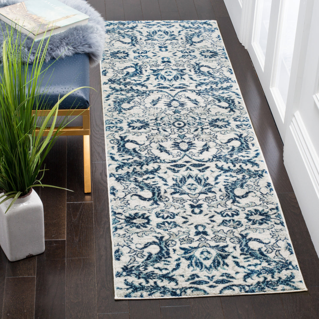 SAFAVIEH Evoke Collection EVK238C Ivory / Blue Rug Image 3