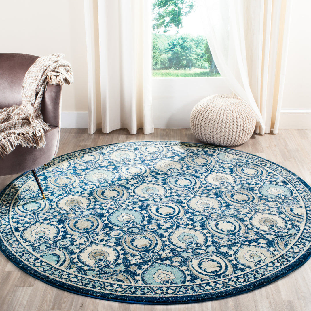 SAFAVIEH Evoke Collection EVK251C Blue / Ivory Rug Image 2