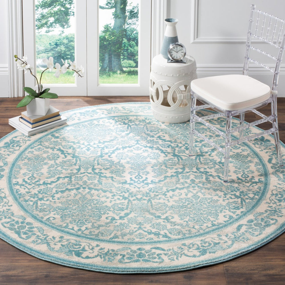 SAFAVIEH Evoke Collection EVK242C Ivory / Light Blue Rug Image 2