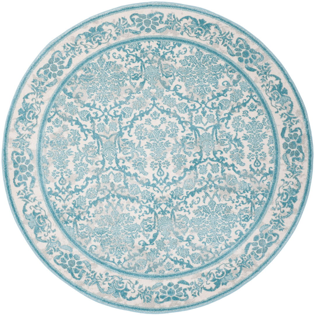 SAFAVIEH Evoke Collection EVK242C Ivory / Light Blue Rug Image 4