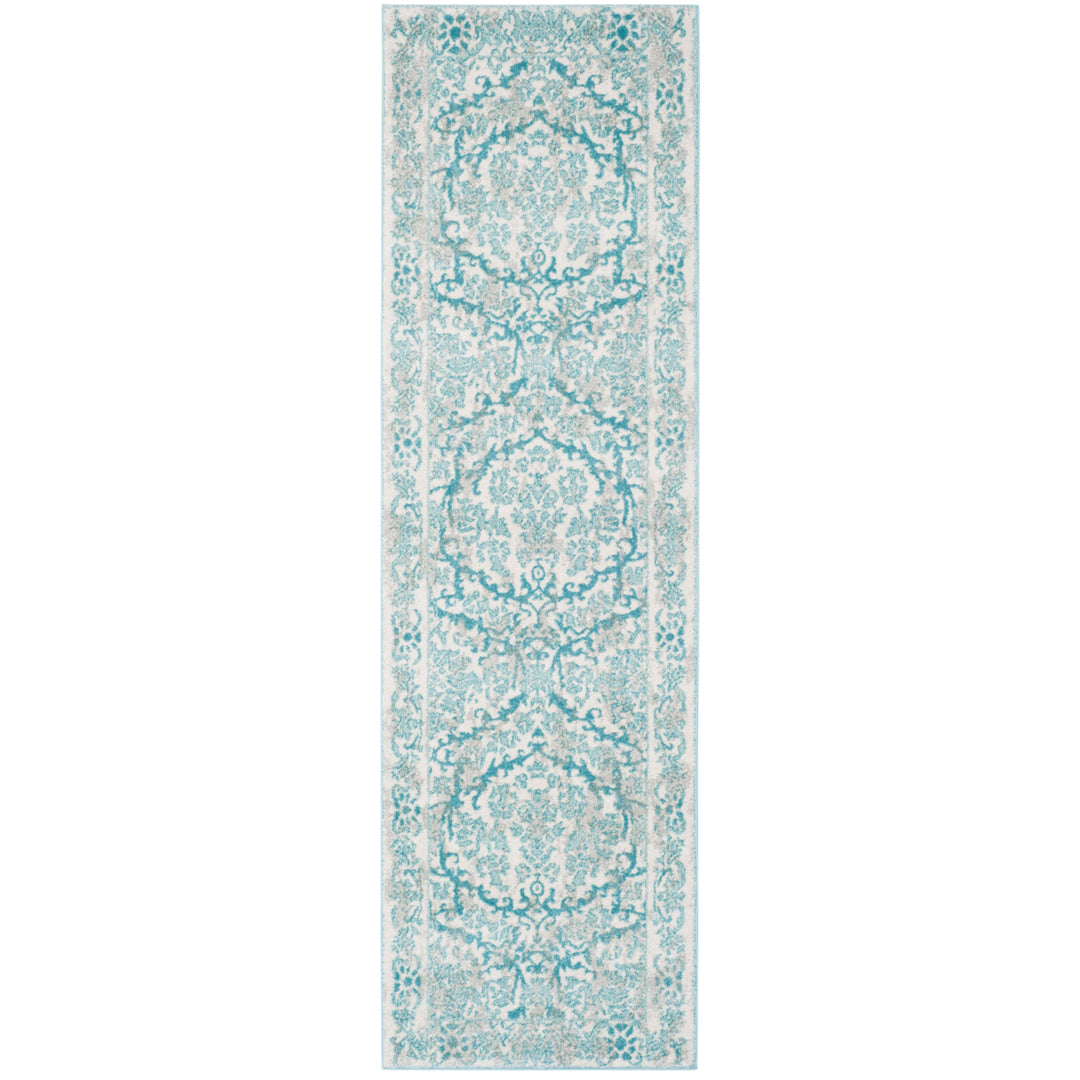 SAFAVIEH Evoke Collection EVK242C Ivory / Light Blue Rug Image 5