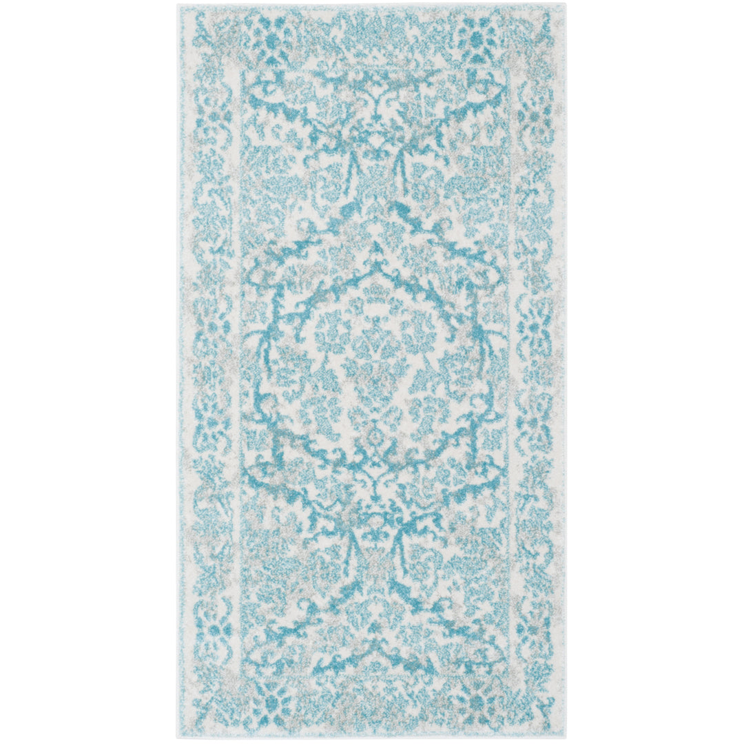 SAFAVIEH Evoke Collection EVK242C Ivory / Light Blue Rug Image 8