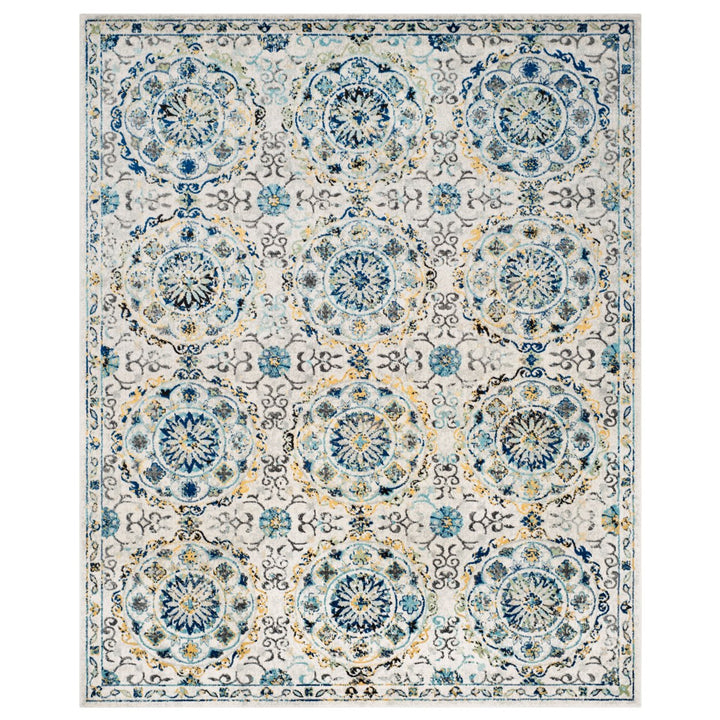 SAFAVIEH Evoke Collection EVK252C Ivory / Blue Rug Image 1