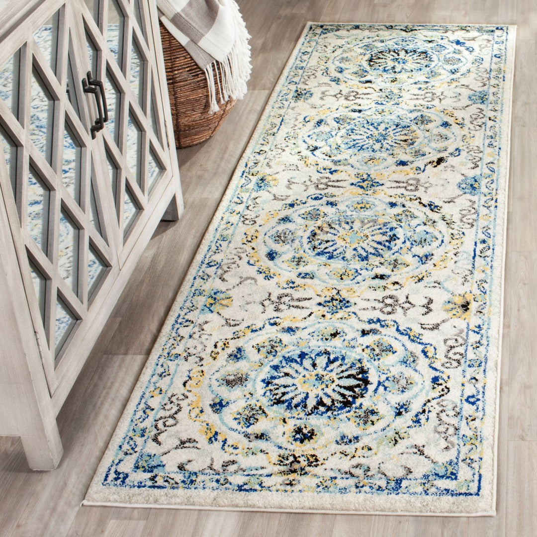 SAFAVIEH Evoke Collection EVK252C Ivory / Blue Rug Image 3