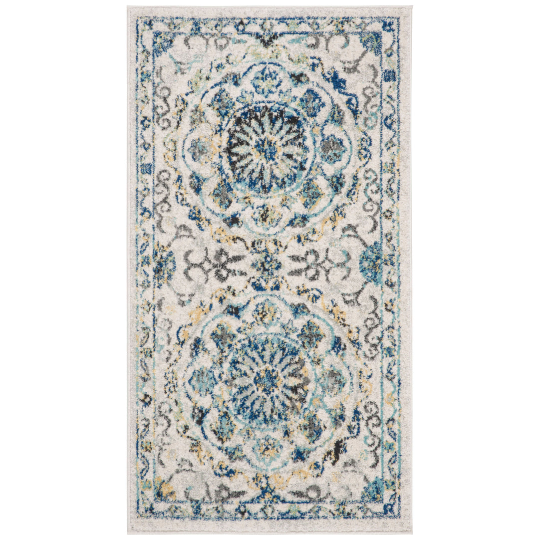 SAFAVIEH Evoke Collection EVK252C Ivory / Blue Rug Image 1