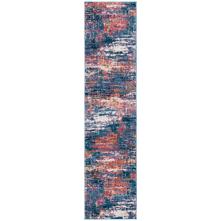 SAFAVIEH Evoke Collection EVK272N Navy / Orange Rug Image 1