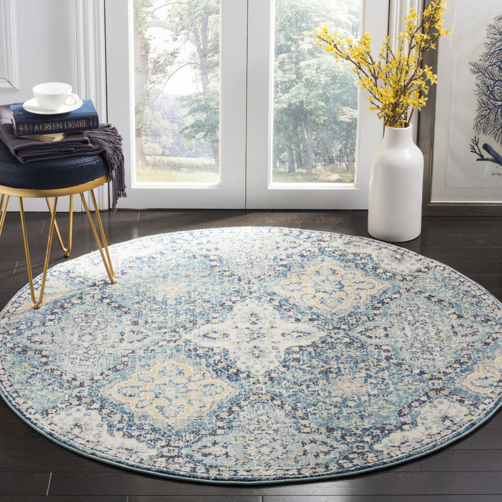 SAFAVIEH Evoke Collection EVK274C Light Blue / Ivory Rug Image 2