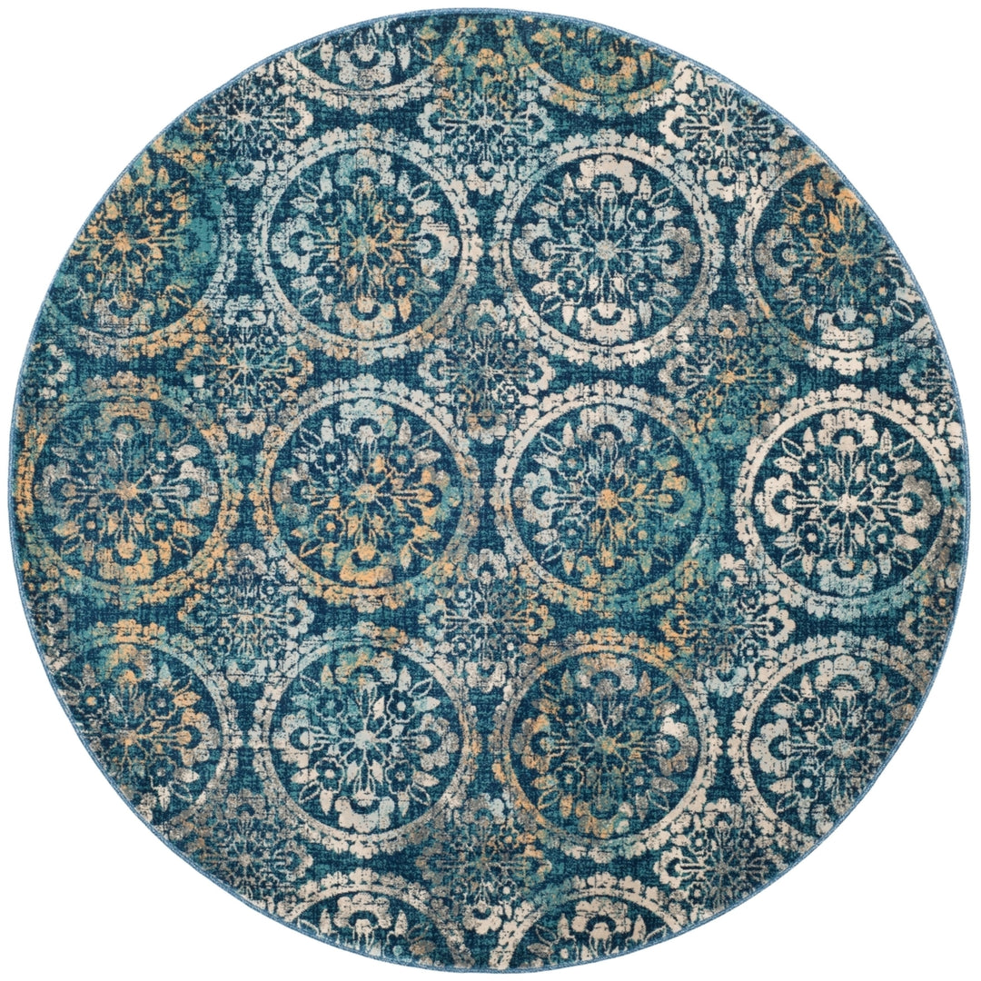 SAFAVIEH Evoke Collection EVK517D Navy / Creme Rug Image 4