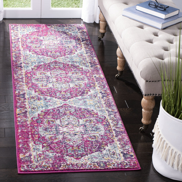 SAFAVIEH Evoke Collection EVK275R Fuchsia / Ivory Rug Image 3