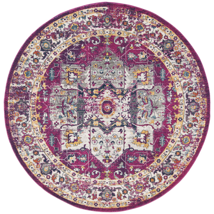 SAFAVIEH Evoke Collection EVK275R Fuchsia / Ivory Rug Image 4