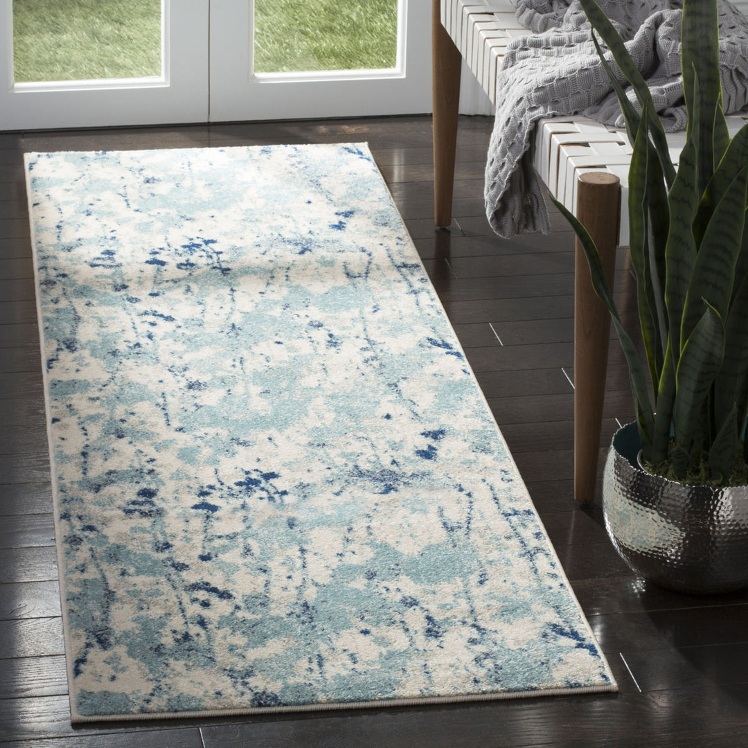 SAFAVIEH Evoke Collection EVK284M Ivory / Blue Rug Image 3