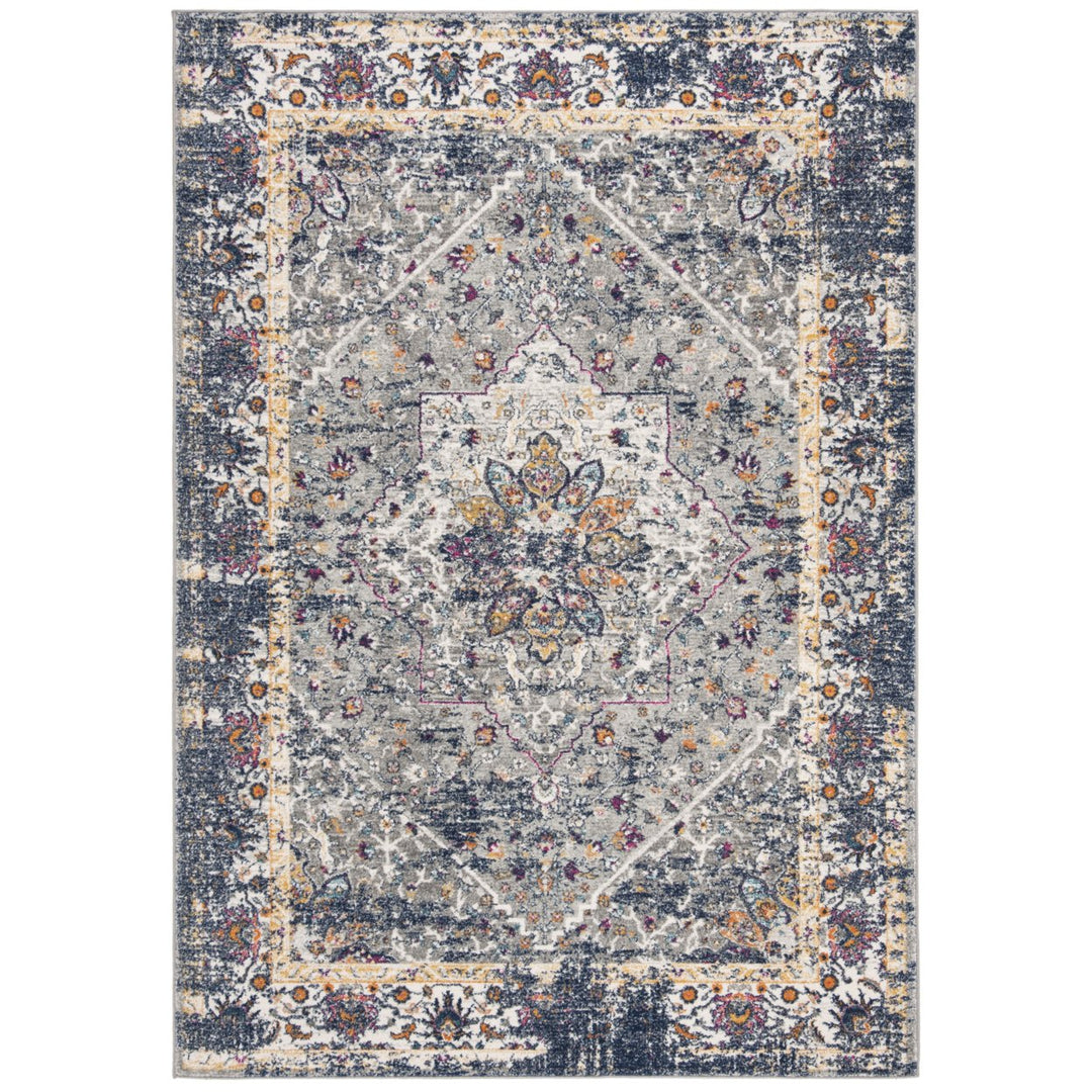 SAFAVIEH Evoke Collection EVK288N Grey / Navy Rug Image 1