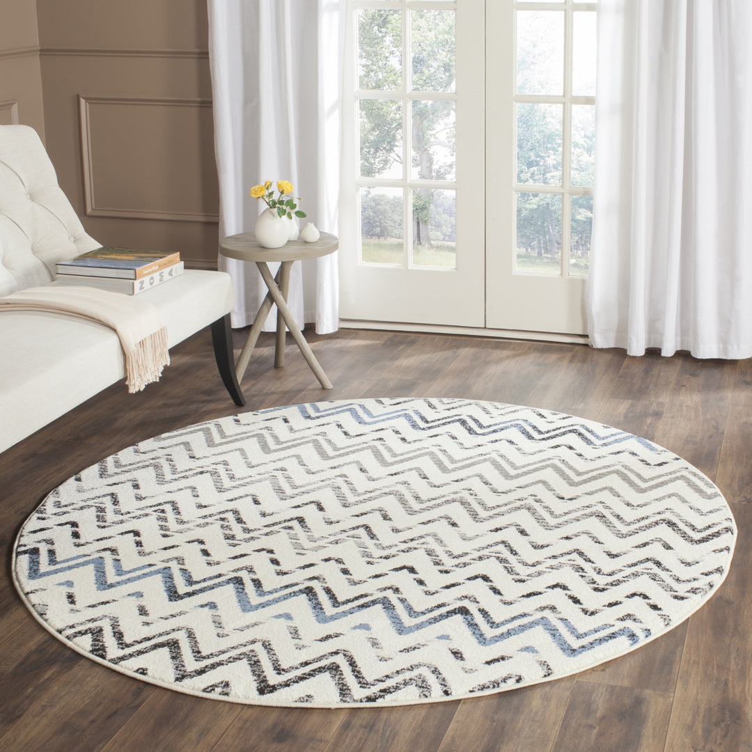 SAFAVIEH Evoke Collection EVK498D Cream / Blue Rug Image 2