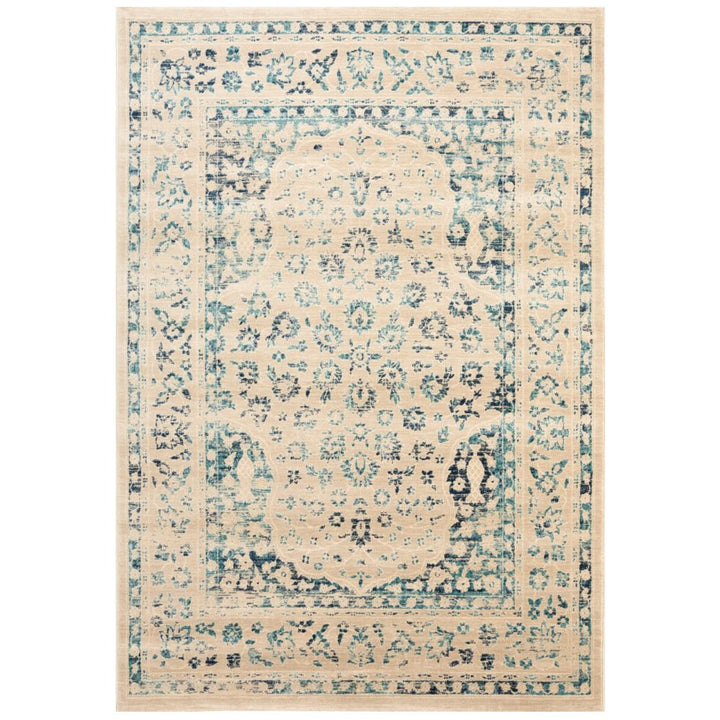 SAFAVIEH Evoke Collection EVK508F Beige / Turquoise Rug Image 4