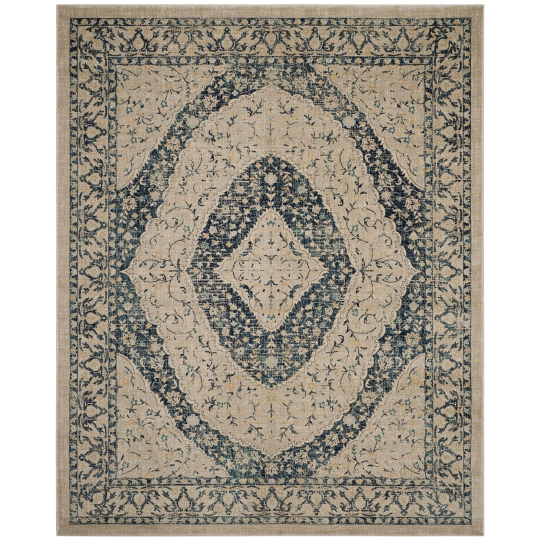 SAFAVIEH Evoke Collection EVK518C Beige / Navy Rug Image 1