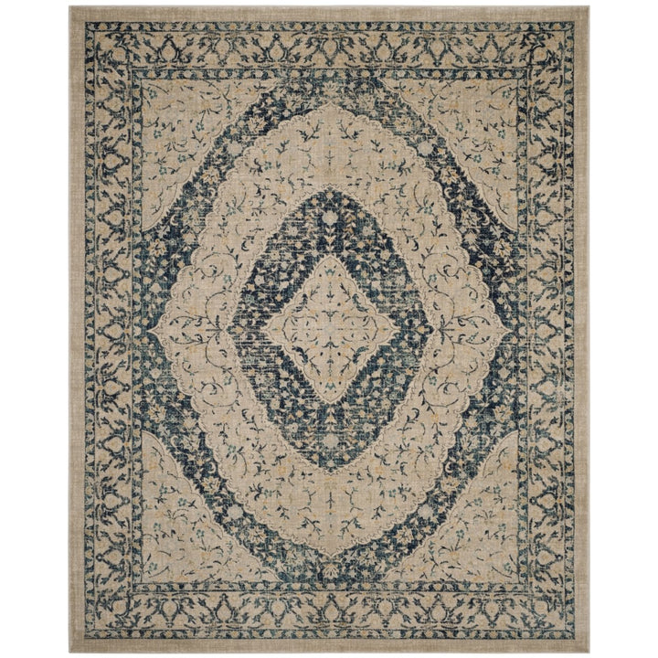 SAFAVIEH Evoke Collection EVK518C Beige / Navy Rug Image 1