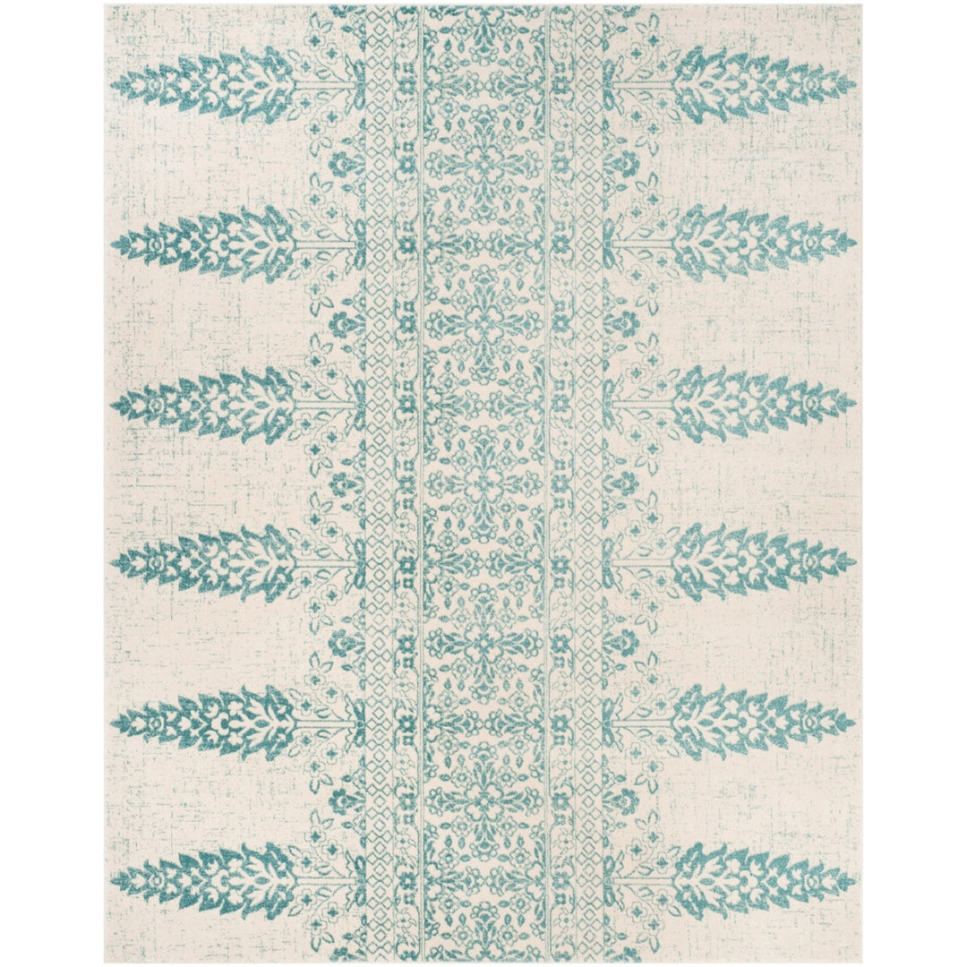 SAFAVIEH Evoke Collection EVK521F Ivory / Teal Rug Image 1