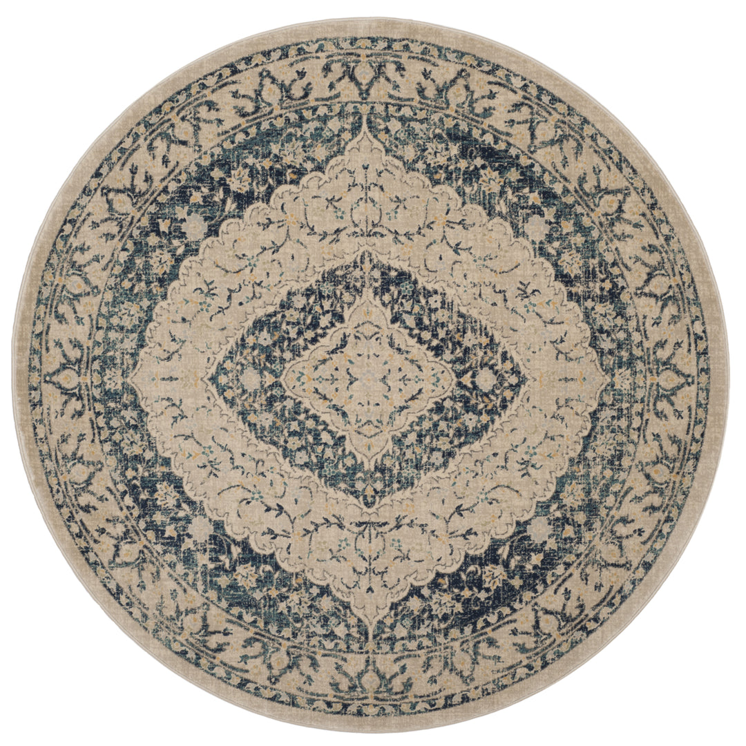 SAFAVIEH Evoke Collection EVK518C Beige / Navy Rug Image 4