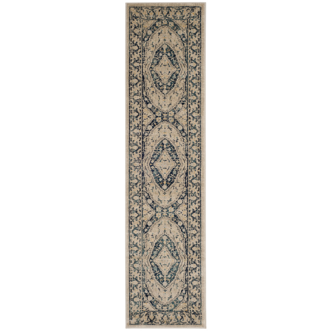 SAFAVIEH Evoke Collection EVK518C Beige / Navy Rug Image 5