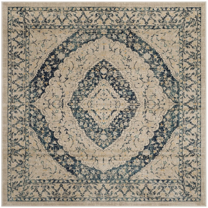 SAFAVIEH Evoke Collection EVK518C Beige / Navy Rug Image 1