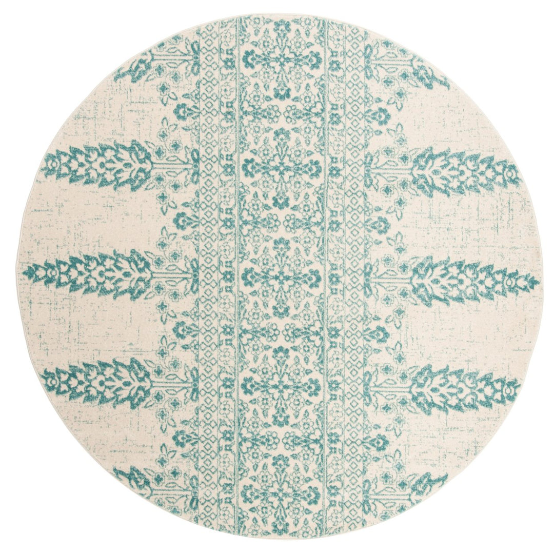 SAFAVIEH Evoke Collection EVK521F Ivory / Teal Rug Image 4