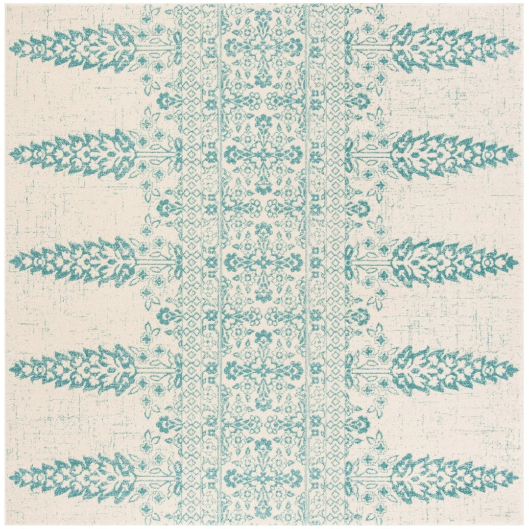 SAFAVIEH Evoke Collection EVK521F Ivory / Teal Rug Image 6