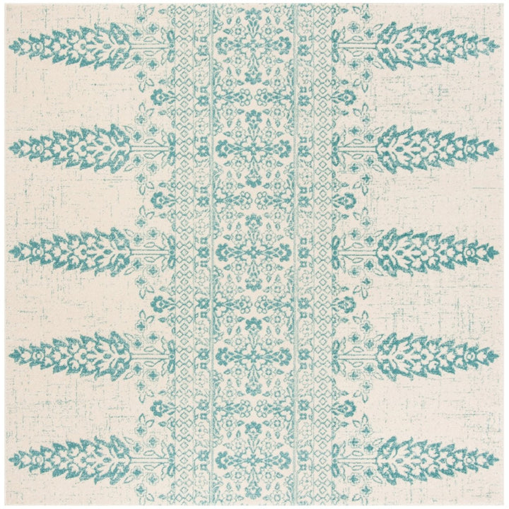 SAFAVIEH Evoke Collection EVK521F Ivory / Teal Rug Image 6