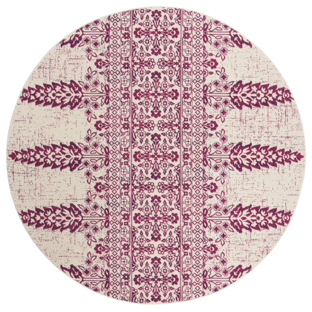 SAFAVIEH Evoke Collection EVK521K Ivory / Fuchsia Rug Image 4