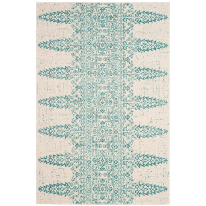 SAFAVIEH Evoke Collection EVK521F Ivory / Teal Rug Image 1