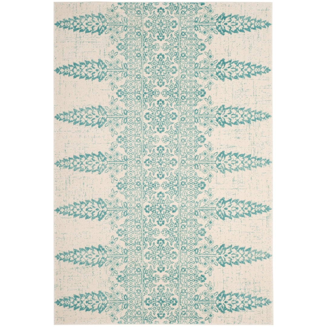 SAFAVIEH Evoke Collection EVK521F Ivory / Teal Rug Image 9