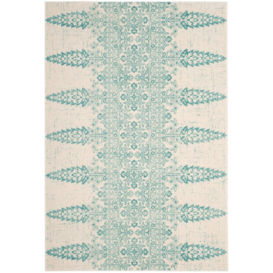 SAFAVIEH Evoke Collection EVK521F Ivory / Teal Rug Image 1