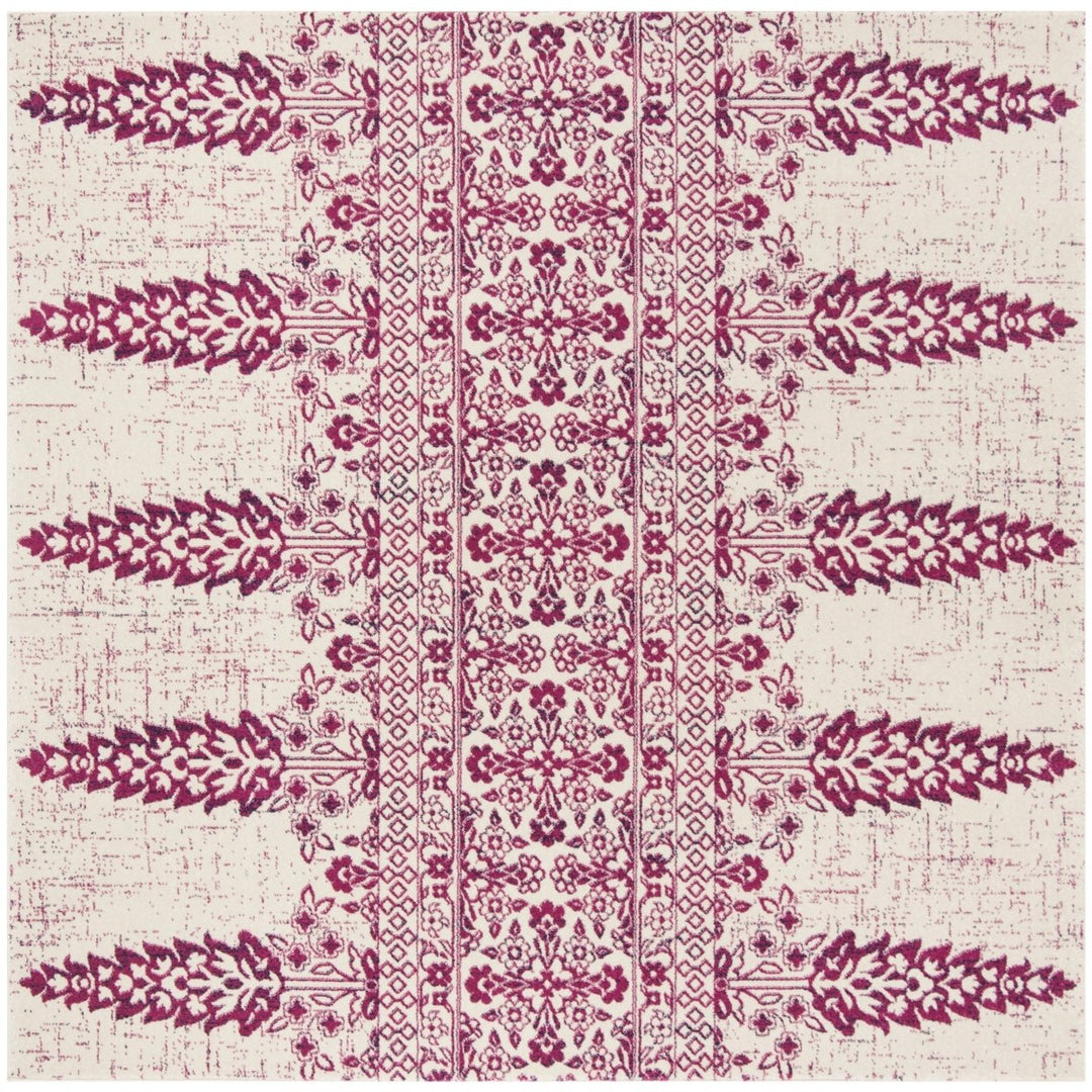 SAFAVIEH Evoke Collection EVK521K Ivory / Fuchsia Rug Image 1