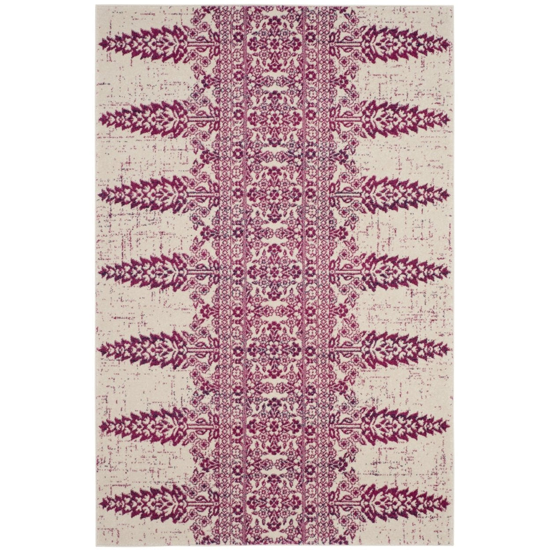 SAFAVIEH Evoke Collection EVK521K Ivory / Fuchsia Rug Image 1