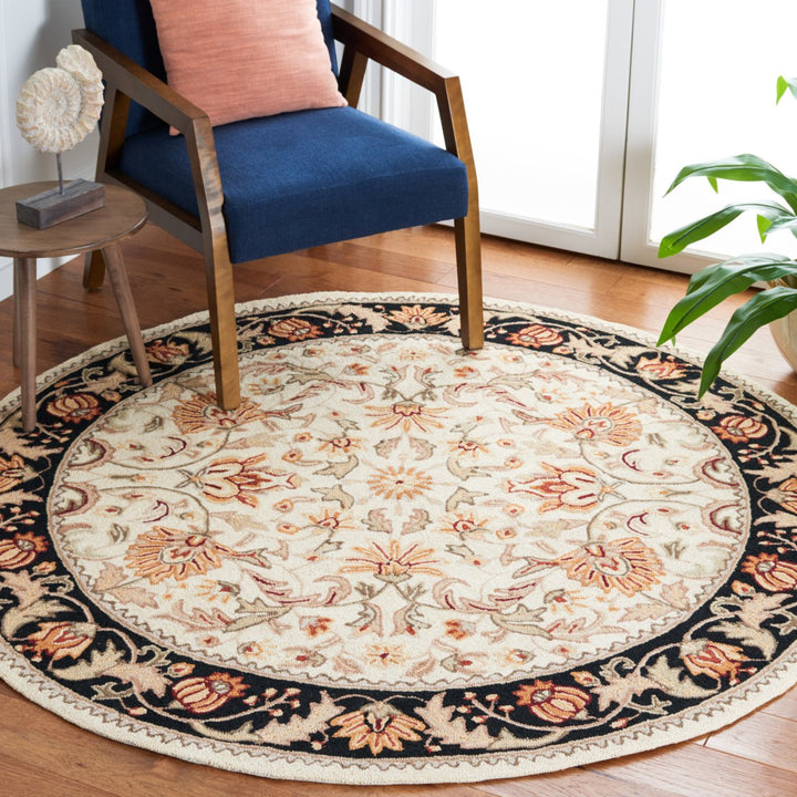 SAFAVIEH Easy Care EZC101A Ivory / Black Rug Image 2