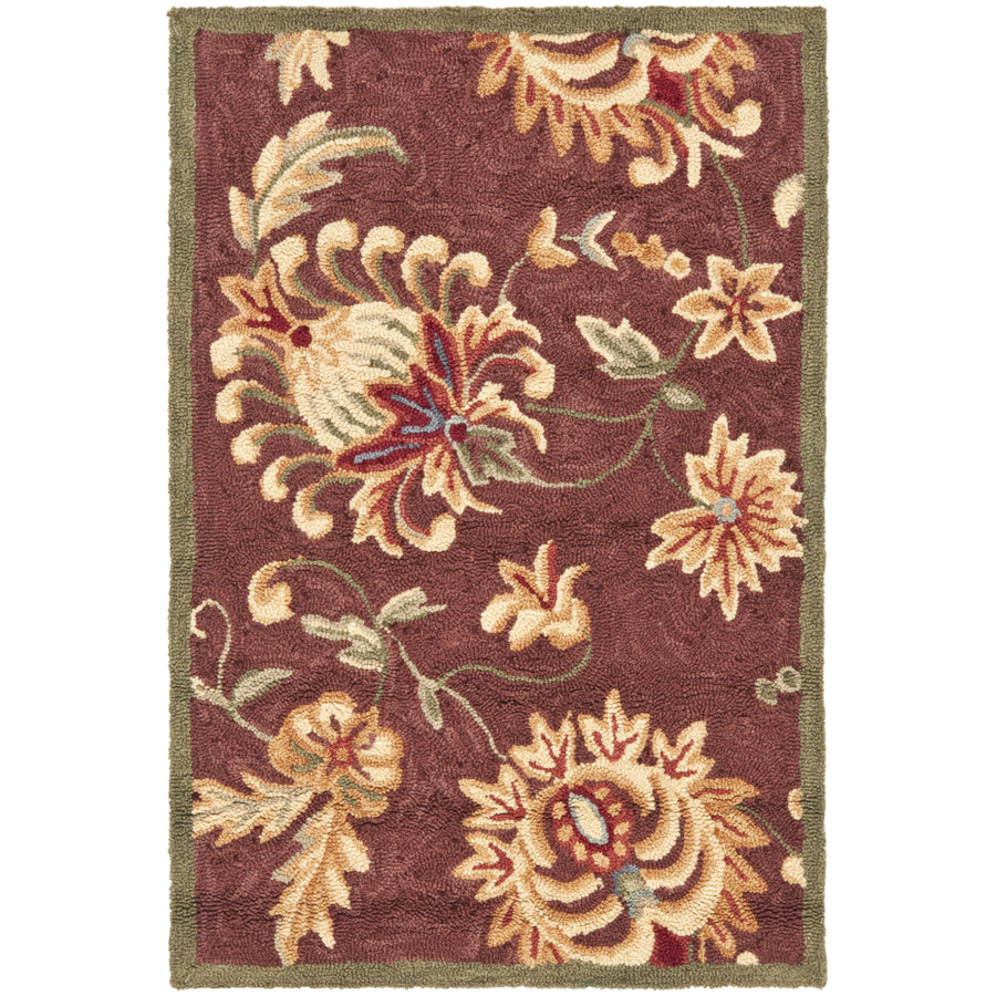 SAFAVIEH Easy Care EZC121A Maroon / Green Rug Image 1