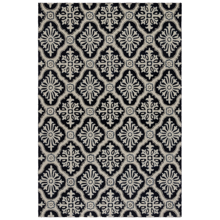 SAFAVIEH Easy Care EZC122C Hand-hooked Black Rug Image 1