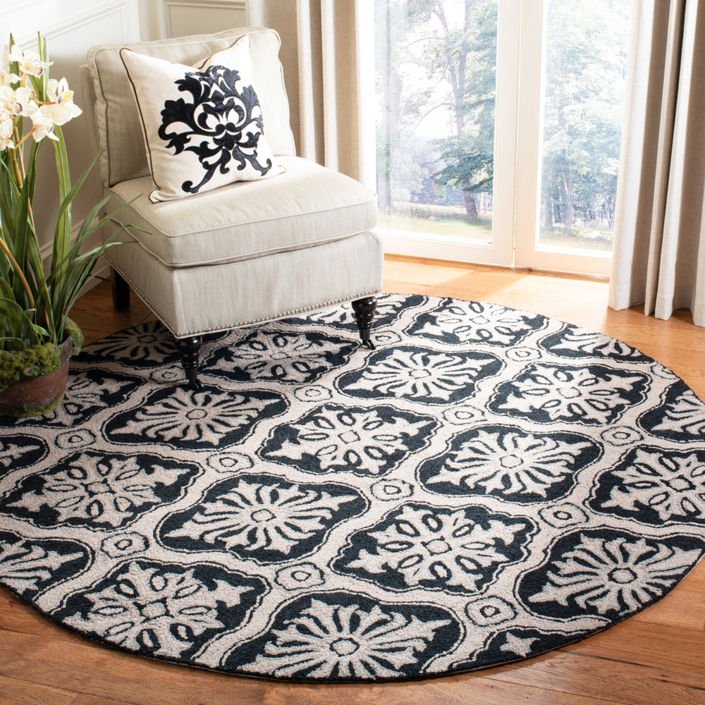 SAFAVIEH Easy Care EZC122C Hand-hooked Black Rug Image 2