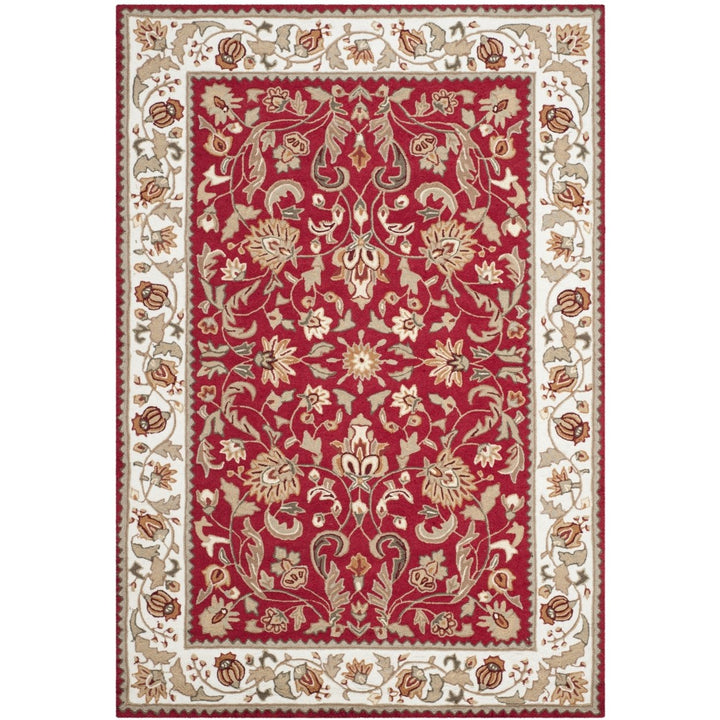 SAFAVIEH Easy Care EZC101C Red / Ivory Rug Image 1