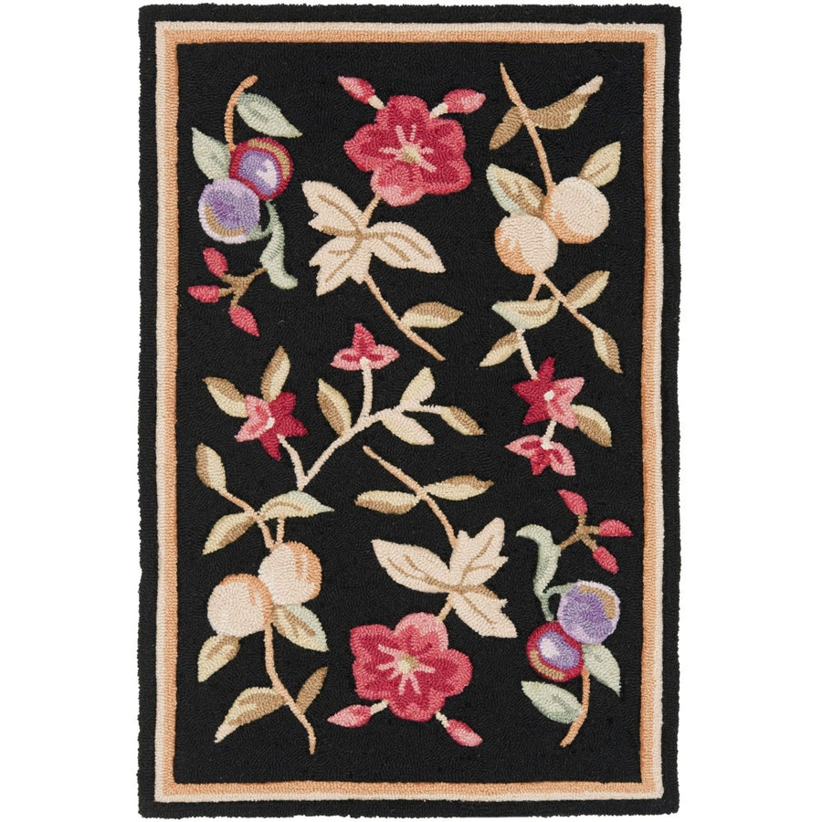 SAFAVIEH Easy Care EZC410B Hand-hooked Black Rug Image 1