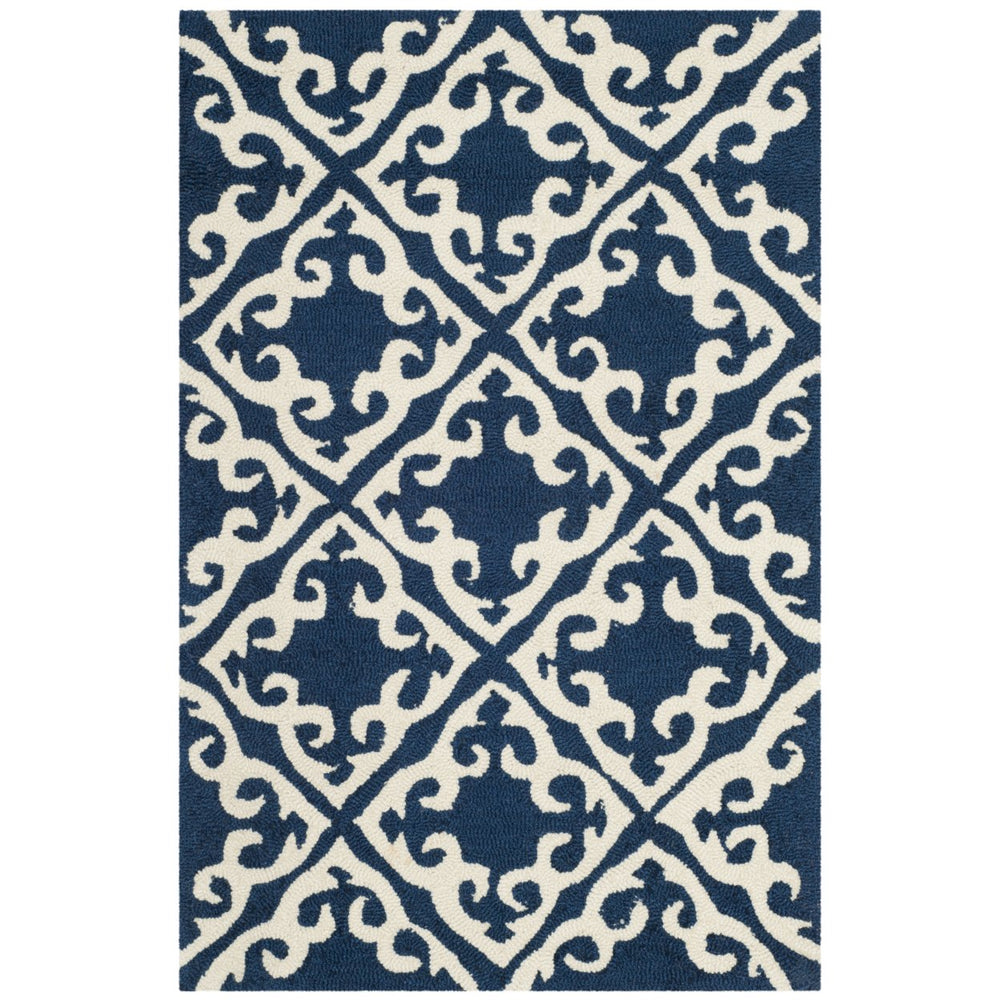 SAFAVIEH Easy Care EZC416A Navy / Ivory Rug Image 2