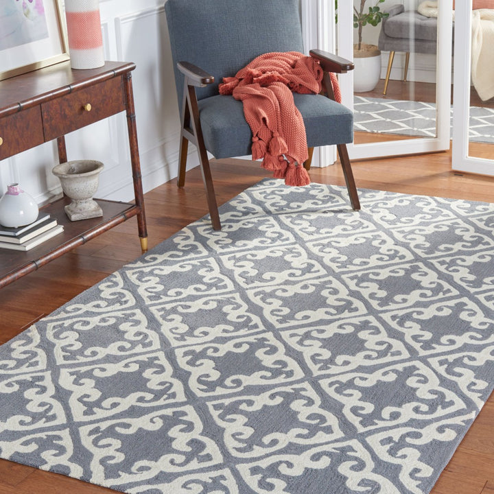 SAFAVIEH Easy Care EZC416B Grey / Ivory Rug Image 1