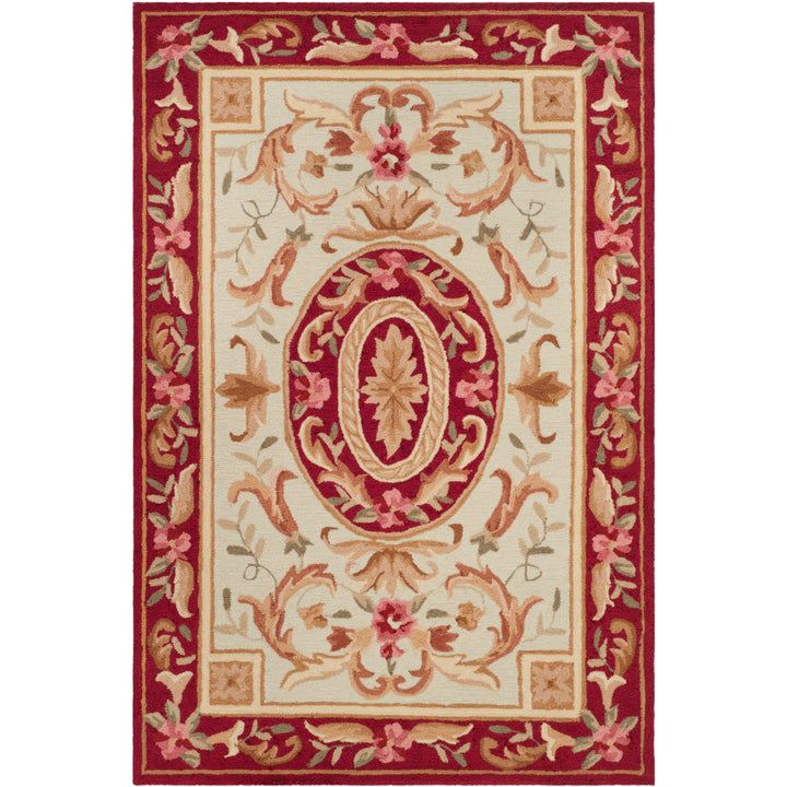 SAFAVIEH Easy Care EZC472A Ivory / Burgundy Rug Image 1